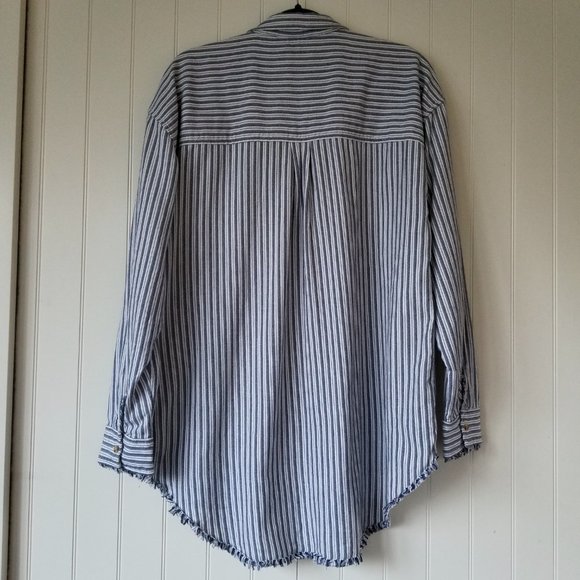 NEXT Indigo Striped Long Sleeve Shirt~14 - Picture 6 of 7